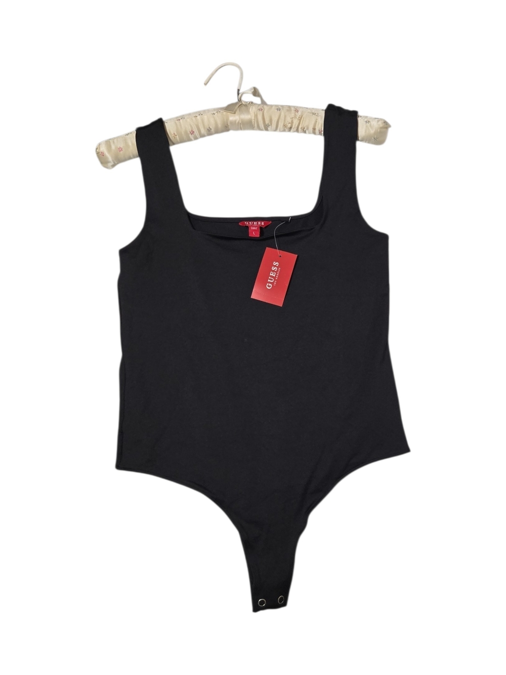 GUESS Los Angeles Black Square Neck Tank Bodysuit NWT Size Large